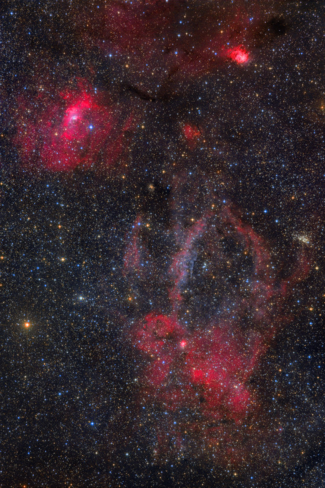 バブル星雲とクワガタ星雲