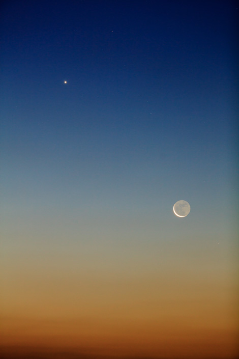 月と金星のランデブーのフリー写真素材 天体写真の世界